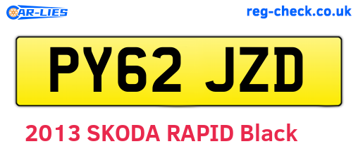 PY62JZD are the vehicle registration plates.