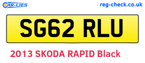 SG62RLU are the vehicle registration plates.