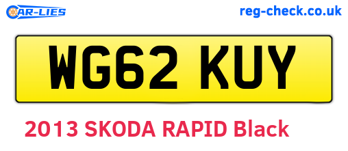 WG62KUY are the vehicle registration plates.