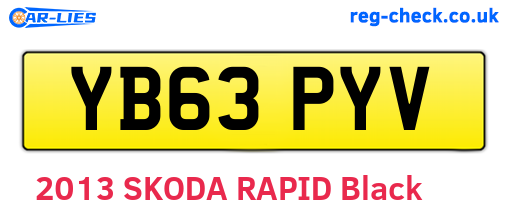 YB63PYV are the vehicle registration plates.