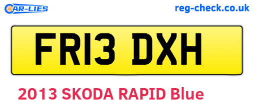 FR13DXH are the vehicle registration plates.