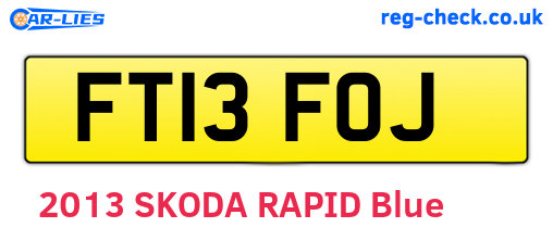 FT13FOJ are the vehicle registration plates.