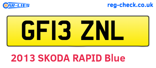GF13ZNL are the vehicle registration plates.