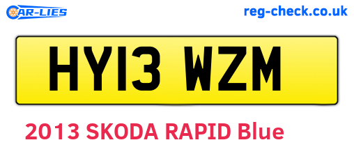HY13WZM are the vehicle registration plates.