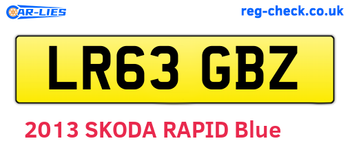 LR63GBZ are the vehicle registration plates.