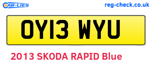 OY13WYU are the vehicle registration plates.