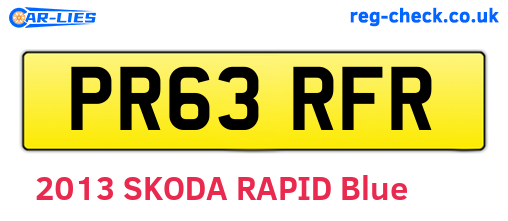 PR63RFR are the vehicle registration plates.