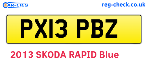 PX13PBZ are the vehicle registration plates.