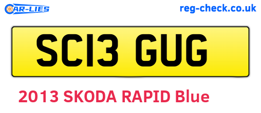 SC13GUG are the vehicle registration plates.