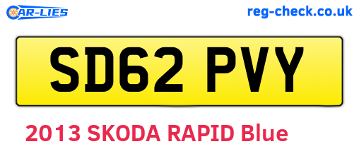 SD62PVY are the vehicle registration plates.