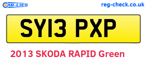 SY13PXP are the vehicle registration plates.