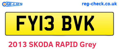 FY13BVK are the vehicle registration plates.