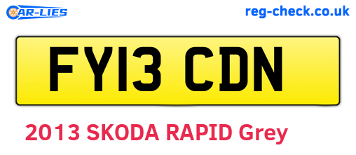 FY13CDN are the vehicle registration plates.