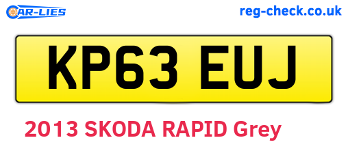 KP63EUJ are the vehicle registration plates.