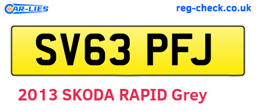 SV63PFJ are the vehicle registration plates.
