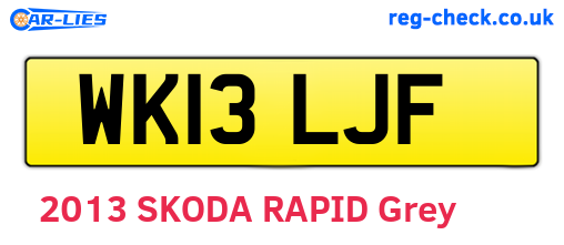 WK13LJF are the vehicle registration plates.