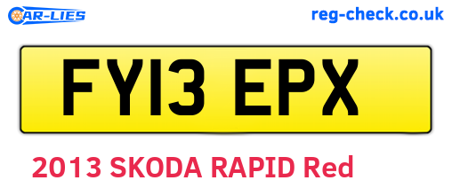 FY13EPX are the vehicle registration plates.