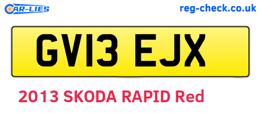 GV13EJX are the vehicle registration plates.