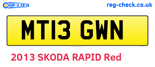 MT13GWN are the vehicle registration plates.
