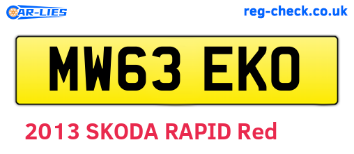 MW63EKO are the vehicle registration plates.