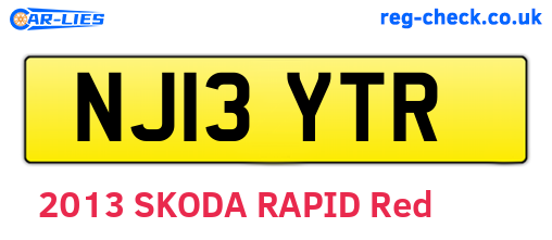 NJ13YTR are the vehicle registration plates.