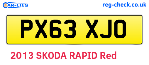 PX63XJO are the vehicle registration plates.
