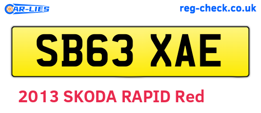 SB63XAE are the vehicle registration plates.