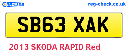 SB63XAK are the vehicle registration plates.