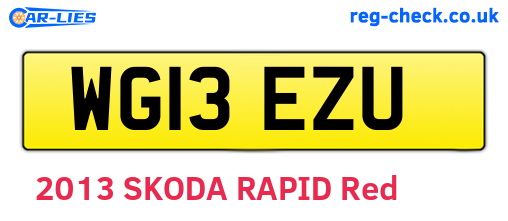 WG13EZU are the vehicle registration plates.