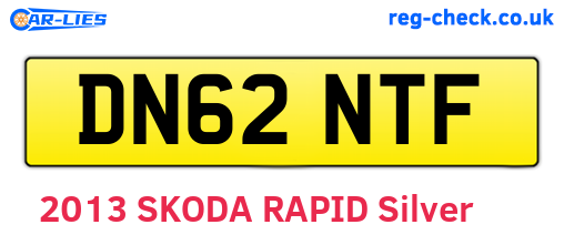 DN62NTF are the vehicle registration plates.