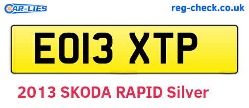 EO13XTP are the vehicle registration plates.