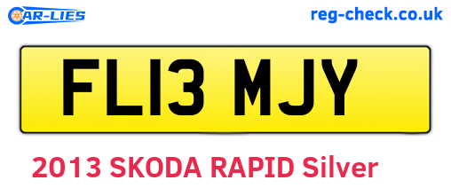 FL13MJY are the vehicle registration plates.