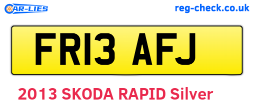 FR13AFJ are the vehicle registration plates.