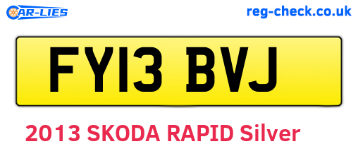 FY13BVJ are the vehicle registration plates.