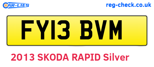 FY13BVM are the vehicle registration plates.