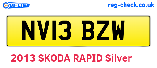 NV13BZW are the vehicle registration plates.
