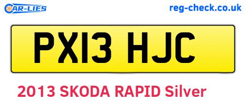 PX13HJC are the vehicle registration plates.