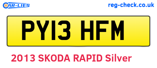 PY13HFM are the vehicle registration plates.