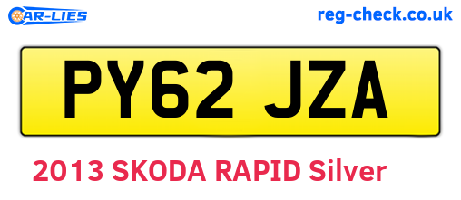 PY62JZA are the vehicle registration plates.