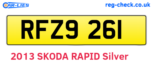 RFZ9261 are the vehicle registration plates.