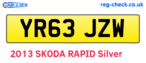 YR63JZW are the vehicle registration plates.