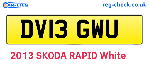 DV13GWU are the vehicle registration plates.