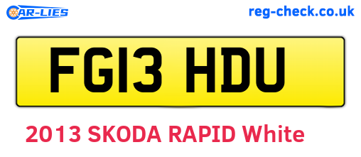 FG13HDU are the vehicle registration plates.