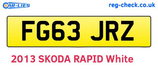 FG63JRZ are the vehicle registration plates.