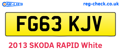 FG63KJV are the vehicle registration plates.