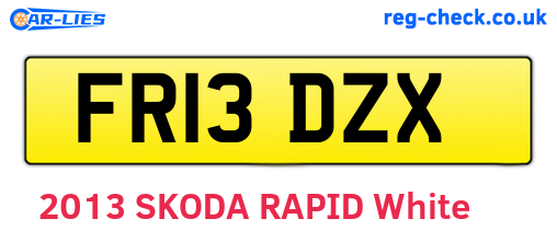 FR13DZX are the vehicle registration plates.