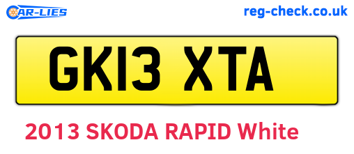 GK13XTA are the vehicle registration plates.
