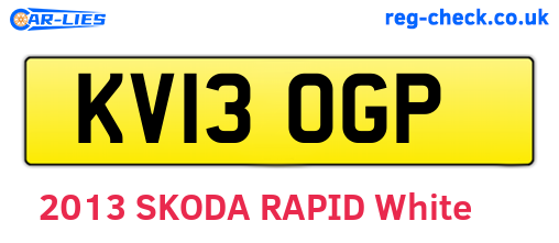 KV13OGP are the vehicle registration plates.