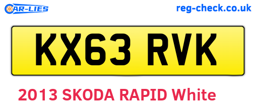 KX63RVK are the vehicle registration plates.