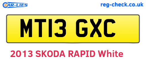 MT13GXC are the vehicle registration plates.